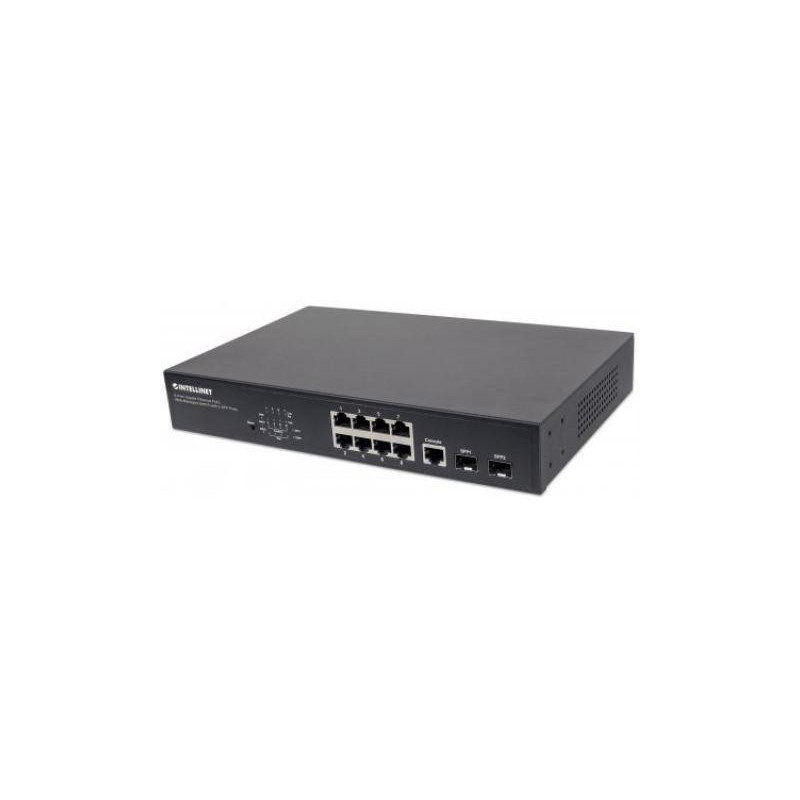 Switch INTELLINET  Administrable Gigabit Ethernet de 8 puertos PoE+ con 2 puertos