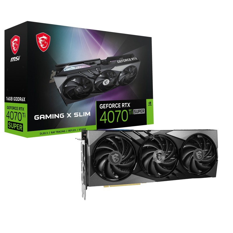 Tarjetas de Video MSI RTX 4070 TI SUPER 16G GAMING X SLIM