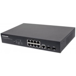 Switch INTELLINET  Administrable Gigabit Ethernet de 8 puertos PoE+ con 2 puertos