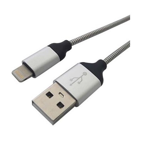 Cable USB BROBOTIX Lightning, Acero, Carga Rápida 161219