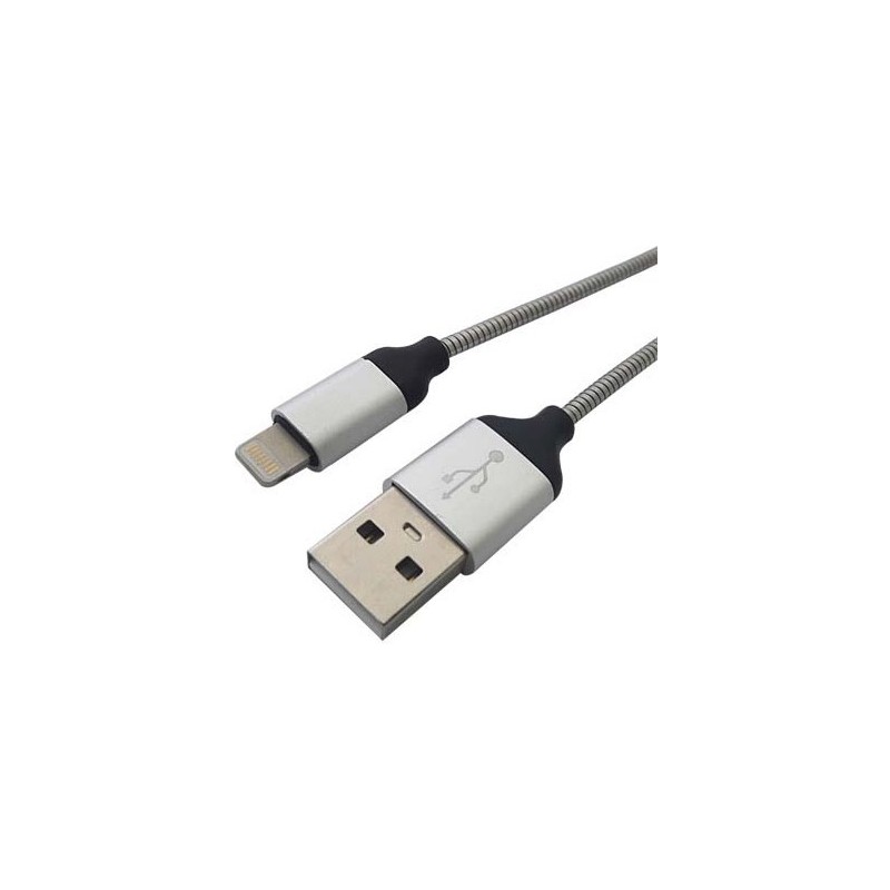 Cable USB BROBOTIX Lightning, Acero, Carga Rápida 161219