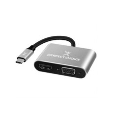Adaptador USB-C a HDMI1+VGA PERFECT CHOICE PC-101284